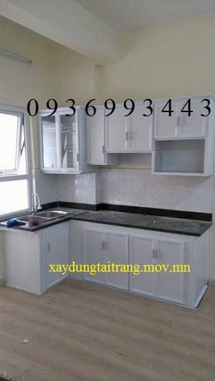tủ bếp nhôm sơn tĩnh điện chữ L tủ bếp nhôm sơn tĩnh điện chữ L
