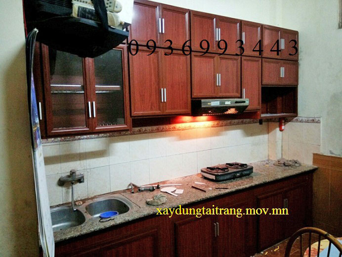 tủ bếp vân gỗ chữ I tủ bếp vân gỗ chữ I