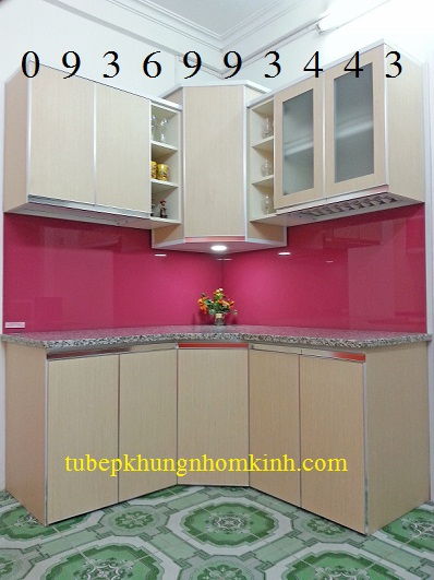 mẫu thiết kế tủ bếp nhôm cánh laminate chữ V đẹp mẫu thiết kế tủ bếp nhôm cánh laminate chữ V đẹp