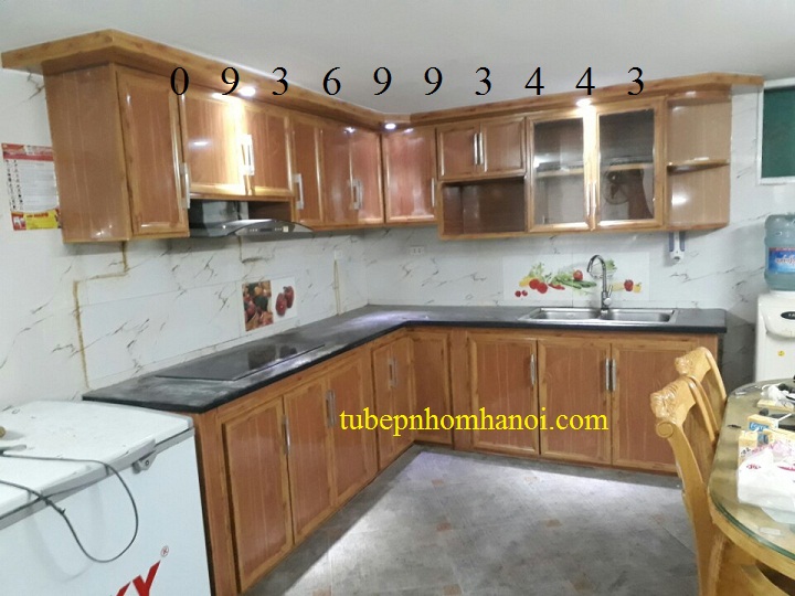 tủ bếp nhôm giả vân gỗ đẹp tủ bếp nhôm giả vân gỗ đẹp