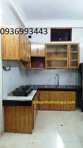 thi công tủ bếp nhôm vân gỗ đẹp thi công tủ bếp nhôm vân gỗ đẹp