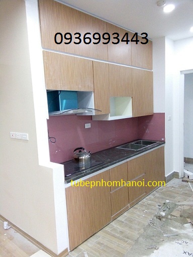 mẫu thi công tủ bếp nhôm cánh Laminate mẫu thi công tủ bếp nhôm cánh Laminate
