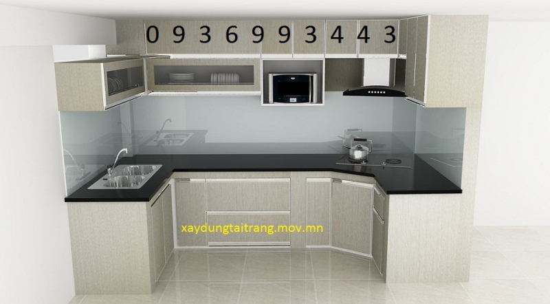 thiết kế tủ bếp nhôm cánh Laminate chữ U thiết kế tủ bếp nhôm cánh Laminate chữ U