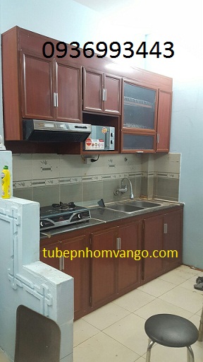 mẫu tủ bếp nhôm vân gỗ mẫu tủ bếp nhôm vân gỗ