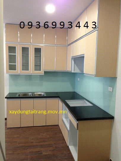 mẫu tủ bếp nhôm cánh Laminate mẫu tủ bếp nhôm cánh Laminate