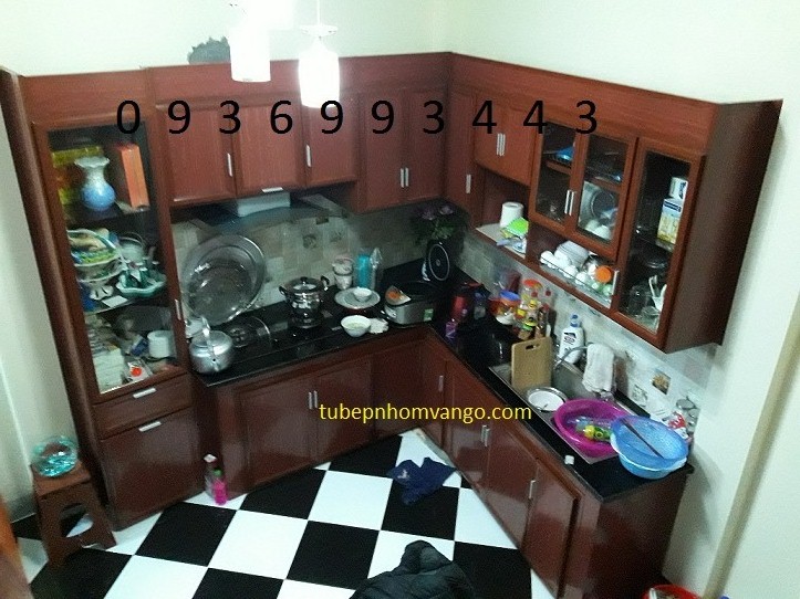 tủ bếp nhôm vân gỗ tủ bếp nhôm vân gỗ