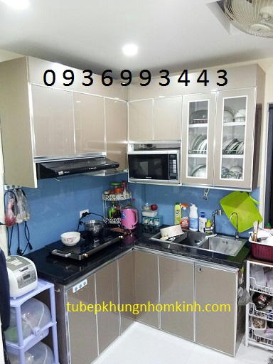 tủ bếp nhôm cánh Acrylic chữ L đẹp tủ bếp nhôm cánh Acrylic chữ L đẹp