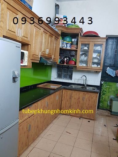 thiết kế tủ bếp nhôm vân gỗ màu nhạt thiết kế tủ bếp nhôm vân gỗ màu nhạt