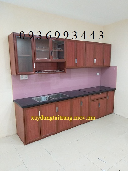 tủ bếp nhôm vân gỗ tủ bếp nhôm vân gỗ