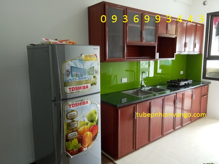 tủ bếp nhôm vân gỗ chữ I tủ bếp nhôm vân gỗ chữ I