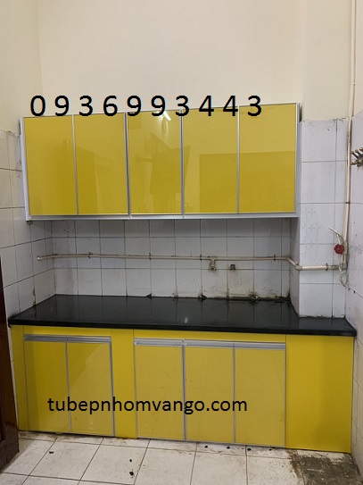 mẫu thi công tủ bếp nhôm sơn tĩnh điện chữ I mẫu thi công tủ bếp nhôm sơn tĩnh điện chữ I