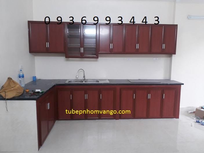 tủ bếp nhôm vân gỗ tủ bếp nhôm vân gỗ