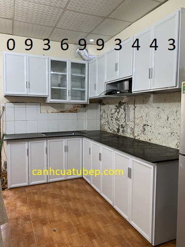 mẫu tủ bếp nhôm chữ L mẫu tủ bếp nhôm chữ L
