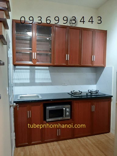 tủ bếp nhôm vân gỗ tủ bếp nhôm vân gỗ
