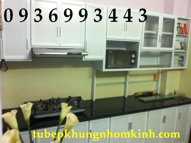 Tủ bếp nhôm kính sơn tĩnh điện Tủ bếp nhôm kính sơn tĩnh điện
