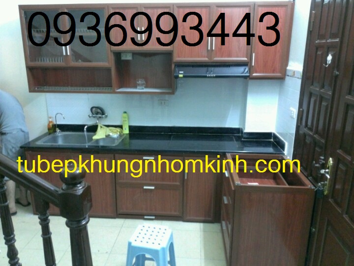 tủ bếp nhôm vân gỗ tủ bếp nhôm vân gỗ