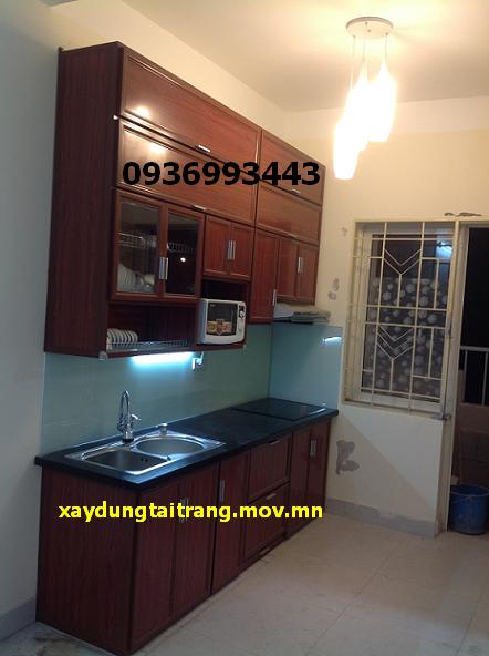 tủ bếp nhôm vân gỗ tủ bếp nhôm vân gỗ
