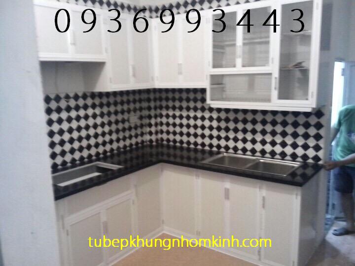tủ bếp nhôm sơn tĩnh điện chữ L tủ bếp nhôm sơn tĩnh điện chữ L