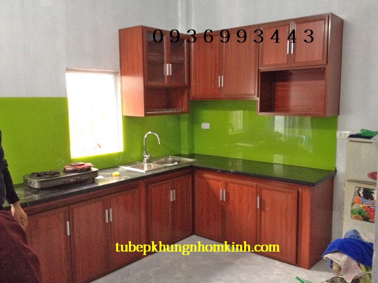 thi công tủ bếp nhôm vân gỗ thi công tủ bếp nhôm vân gỗ