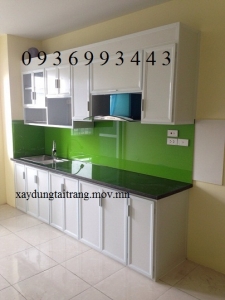 Tủ bếp nhôm sơn tĩnh điện chữ I