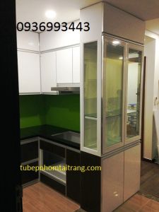tủ bếp nhôm cánh Acrylic