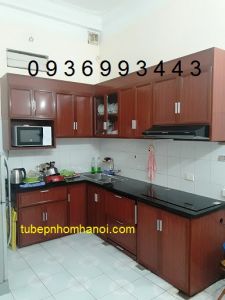 tủ bếp nhôm vân gỗ