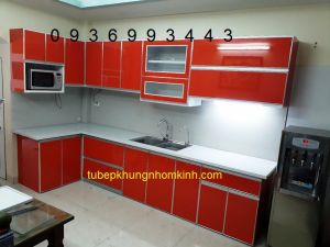 tủ bếp nhôm cánh Acrylic