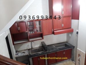 tủ bếp nhôm vân gỗ