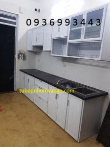 tủ bếp nhôm sơn tĩnh điện chữ I