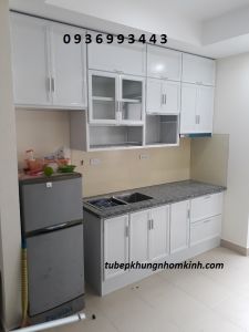 tủ bếp nhôm sơn tĩnh điện