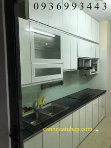 thiết kế tủ bếp nhôm cánh hệ Zanglee