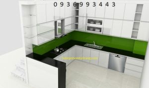 thiết kế tủ bếp nhôm cánh hệ Zang Lee