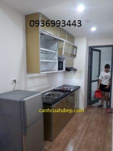 mẫu thiết kế tủ bếp nhôm cánh hệ Zang Lee