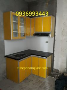 tủ bếp nhôm cánh kính alu Zang Lee