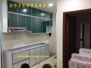 tủ bếp nhôm cánh hệ Zang Lee đẹp