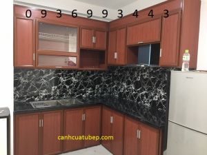 tủ bếp nhôm chữ L