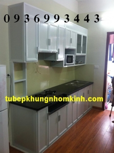 tủ bếp nhôm sơn tĩnh điện