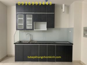 tủ bếp nhôm cánh Laminate