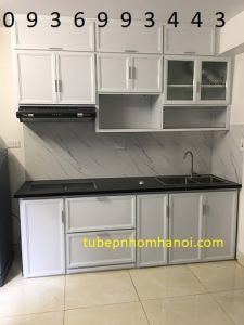 mẫu tủ bếp nhôm