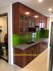 thiết kế tủ bếp nhôm chữ I đẹp