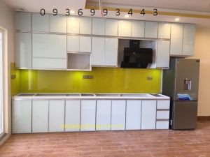 tu bep nhom kinh canh he XingFa VN trắng kính 6,38 trắng sữa