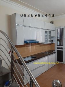tủ bếp nhôm cánh hệ XingFa VN trắng
