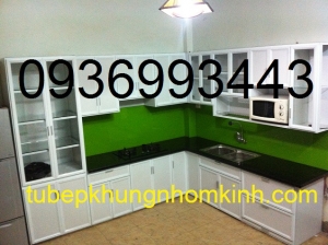 tủ bếp nhôm sơn tĩnh điện