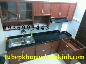 thiết kế tủ nhôm vân gỗ