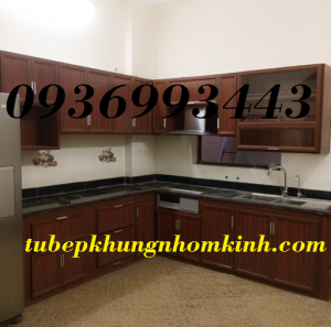 tủ bếp nhôm vân gỗ đẹp