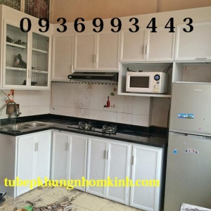 tủ bếp nhôm sơn tĩnh điện