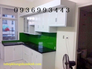 tủ bếp nhôm sơn tĩnh điện đẹp
