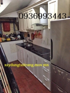 tủ bếp nhôm kính
