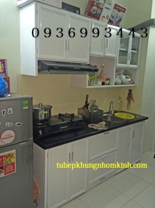 tủ bếp nhôm sơn tĩnh điện chữ I