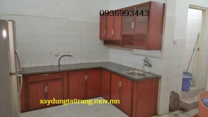 tủ bếp nhôm vân gỗ